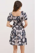 Robe évasée en popeline 2351 - Noir