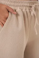 Kadın Fitilli Pantolon 30053 - Bej