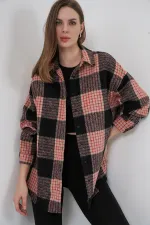 Chemise de bûcheron oversize à carreaux pour femme 3854 A.Pudra