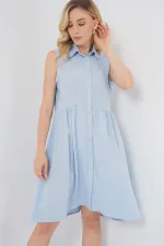Robe midi sans manches pour femme 2563 - Bleu