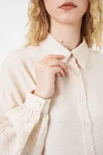 Women's Textured Oversize Tunic 5989 - Cream Women's Textured Oversize Tunic 5989 - Cream