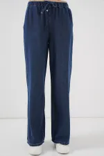 Kadın Geniş Paça Kot Pantolon 6706 - A.Lacivert