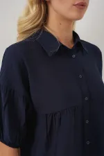 T-shirt court à manches courtes pour femme 20335 - Bleu marine