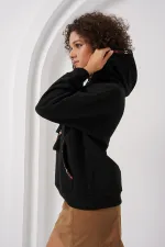 Sweat-shirt oversize brodé 55443 - Noir