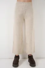 Kadın Cepli Hırka Triko İkili Takım 15964 - Ekru