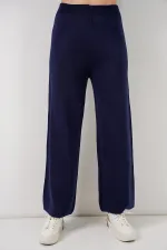 Ensemble deux pièces pour femme, cardigan et pantalon en maille, réf. 15956 - Bleu marine