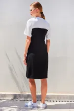 2505 Yazlık Örme Elbise - Siyah