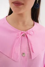Women's Peter Pan Collar Long Tunic 5967 - Pink