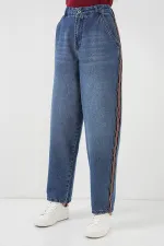 Kadın Baggy Kot Pantolon 6700 - Lacivert