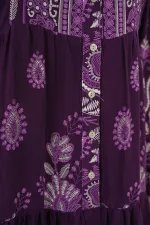 Robe hijab authentique à motifs 2423 - Violet clair