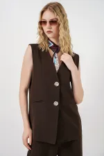 Women's Vest and Trousers Two-Piece Set 30086 - Brown