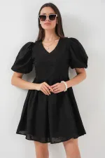 2529 Scalloped Short Dress - Black 2529 Scalloped Short Dress - Black