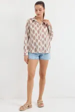 Chemise en satin fluide 3964 - Marron clair