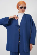 Ensemble deux pièces pantalon et kimono Ayrobin pour femme 6739 - Indigo