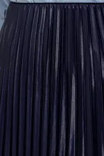 Jupe plissée aspect cuir 8009 - Bleu marine