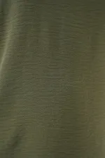 V Yaka Sıfır Kol Bluz 950 - Haki