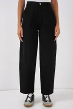 6703 Yüksek Bel Kot Pantolon - Siyah