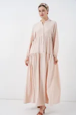 2527 Women's Long Hijab Dress - Beige 2527 Women's Long Hijab Dress - Beige