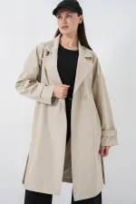 Trench-coat croisé pour femme 5987 - Beige