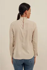 0418 Window Detail Blouse - Beige