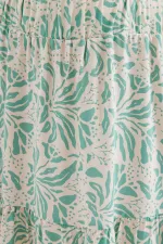 1884 Patterned Viscose Mini Skirt - E.Green