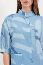 Chemise oversize à motifs 20226 - Bleue