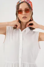 Women's Zero Sleeve Midi Dress 2563 - White