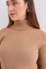 10311 Turtleneck Knit Sweater - Beige