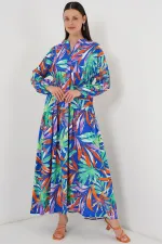 Robe hijab à motifs authentiques 2423 - Bleu marine, taille 10