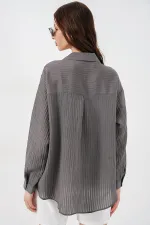 Women's Long Oversize Shirt 20320 - Anthracite