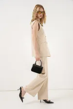 Women's Vest and Trousers Two-Piece Set 30086 - Beige