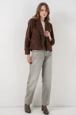 Veste en cachemire pour femme 0725 - Marron