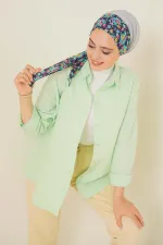 Chemise hijab basique oversize 103901 - Vert E