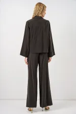 Women's Jacket and Trousers Two-Piece Set 30065 - Dark Brown