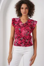 Chemisier tricoté 0430 - Rouge foncé