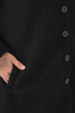 0675 Yün Karışımlı Buklet Ceket - Siyah