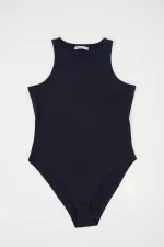 Body dos nu à boutons-pression pour femme 972 - Bleu marine