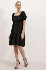 Robe évasée en popeline 2351 - Noir clair