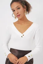 923 Long Sleeve Bodysuit - White