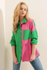 20116 Block Color Shirt - Green
