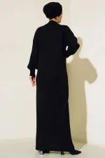 15900 Full Length Hijab Knit Dress - Black