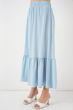 Jupe longue tricotée 1886 - Bleu clair