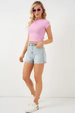 Short en jean pour femme 5339 - Bleu
