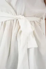 Kadın Kruvaze Yaka Kolsuz Bluz 966 - Beyaz