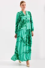 Robe hijab en viscose vert foncé pour femme 2423