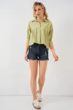 T-shirt court à manches courtes pour femme 20335 - Vert E.