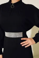 15900 Full Length Hijab Knit Dress - Black