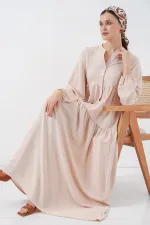 2527 Women's Long Hijab Dress - Beige 2527 Women's Long Hijab Dress - Beige