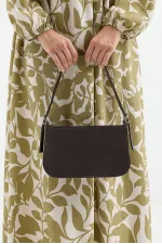 010172 Plain Baguette Shoulder Bag - Brown