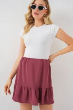 Kadın Ayrobin Mini Etek 8054 - Gül Kurusu